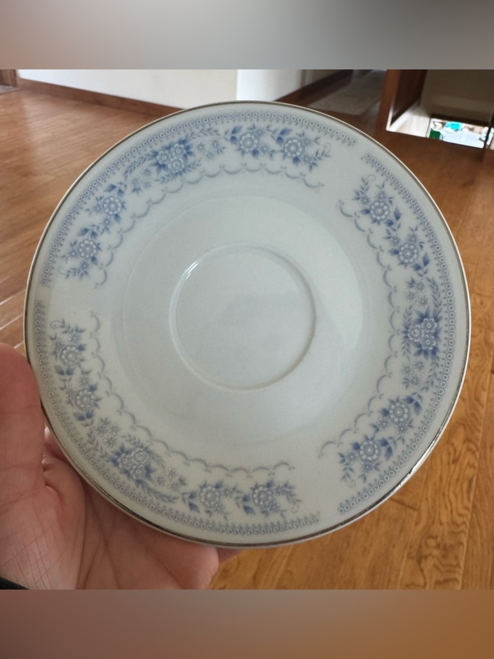 Fine China Of Japan “Temptation” Saucer Plate Blue Floral Cottagecore Wall Decor